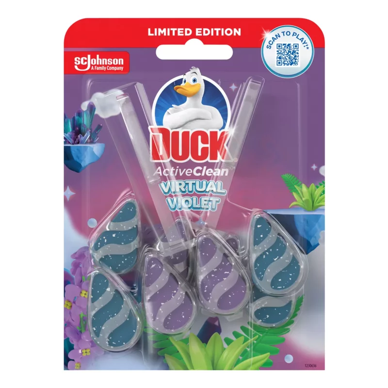 Duck® Active Clean WC-öblítő rúd DUO 77,2 g Virtual Violet Kép