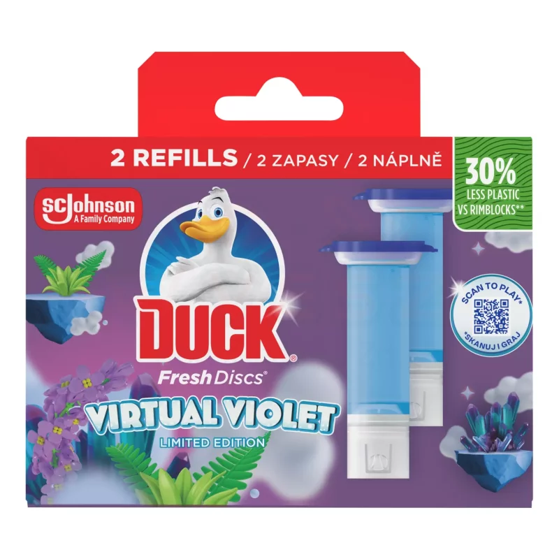 Duck® Fresh Discs zselés WC-öblítő korong utántöltő 2x36 ml Virtual Violet Kép