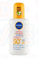 NIVEA SUN FF50+ Immediate Protect Napallergia elleni Napozó Spray 200 ml Kép