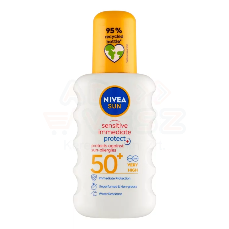 NIVEA SUN FF50+ Immediate Protect Napallergia elleni Napozó Spray 200 ml Kép