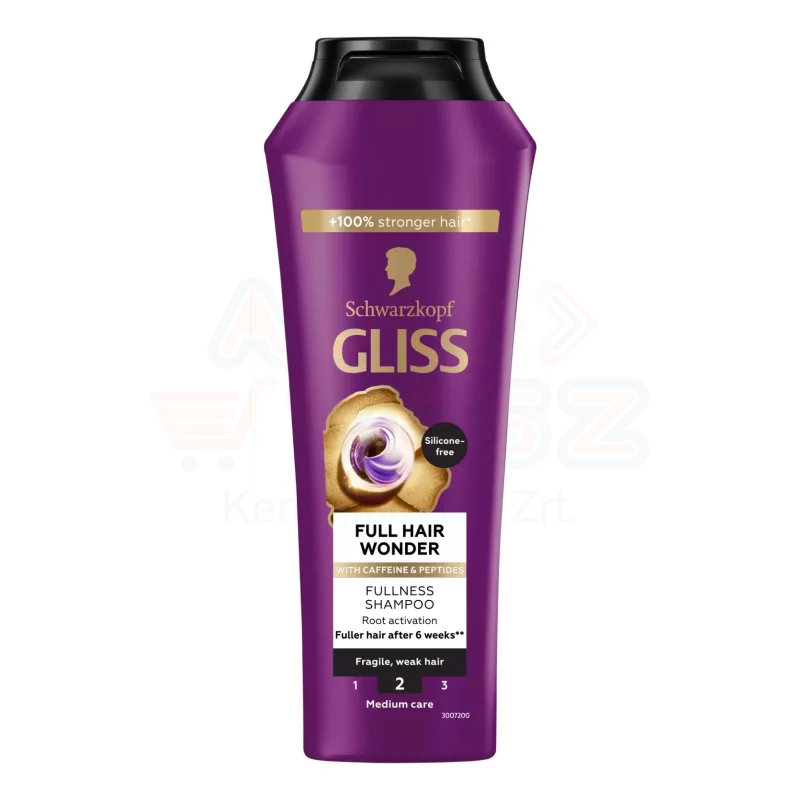 Gliss hajregeneráló sampon 250 ml Full Hair Wonder koffeinnel + peptidekkel Kép