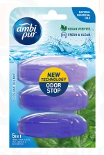 Ambipur wc gél utántöltő 3x55 ml water & mint Kép