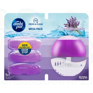 AmbiPur wc gél 4x55 ml + készülék laven & rose