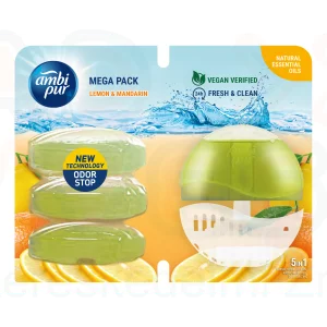 AmbiPur wc gél 4x55 ml + készülék lemon & mandarin