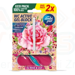 AmbiPur aktív wc gél block 2x45 g rose & lily