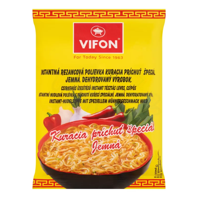 Vifon Csirkehús ízesítésű instant tésztás leves 60 g Csípős Kép