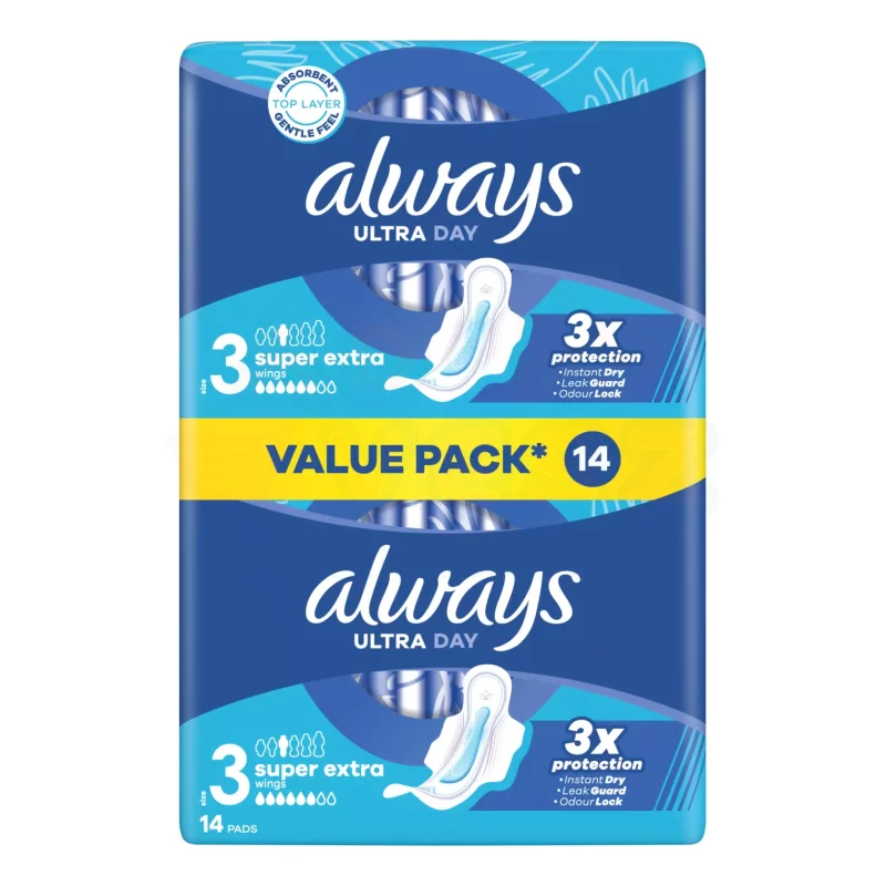 Always egészségügyi betét Duo Ultra Day Super Extra S3 14 db Kép