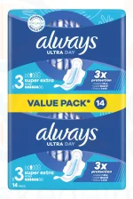 Always egészségügyi betét Duo Ultra Day Super Extra S3 14 db Kép