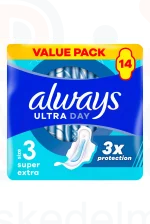 Always egészségügyi betét Duo Ultra Day Super Extra S3 14 db Kép