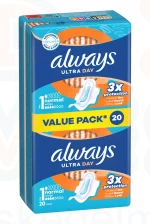 Always egészségügyi betét Ultra Day Duo Normal S1 20 db Kép