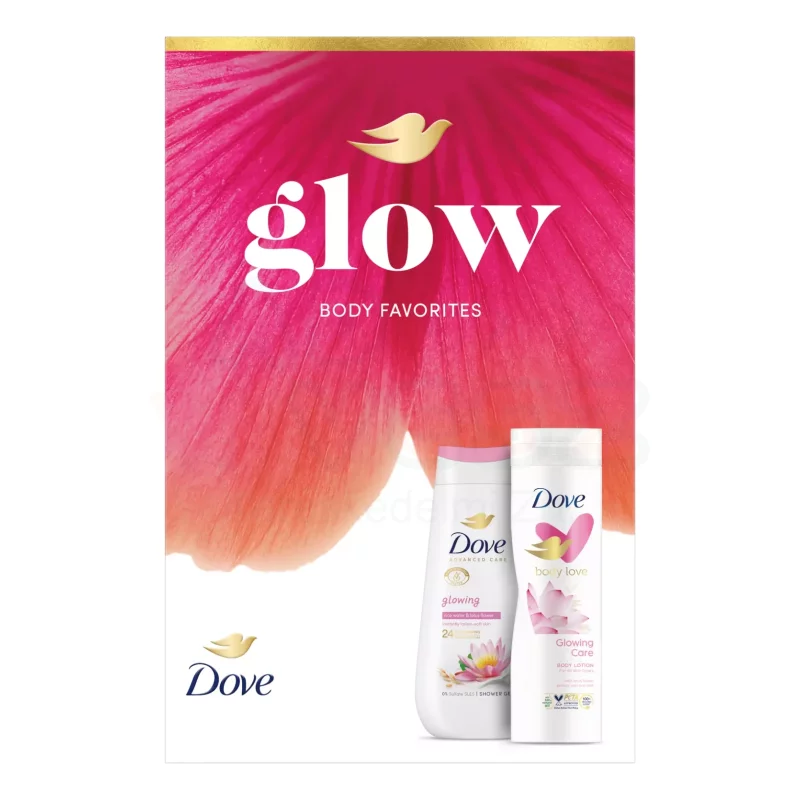 DOVE Glow ajándékcsomag PINK (tusfürdő&testápoló) 2025 Kép