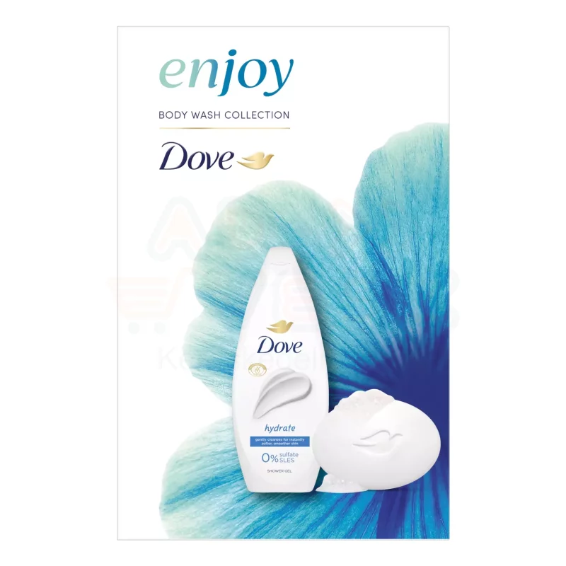 DOVE Enjoy ajándékcsomag KÉK (tusfürdő&szappan) 2025 Kép
