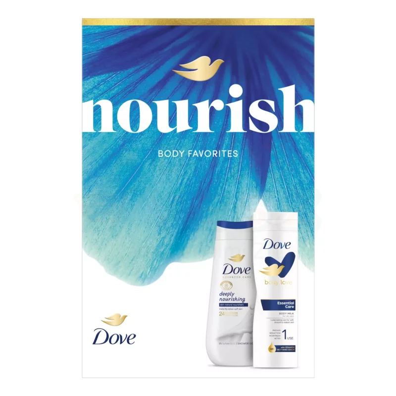 DOVE Nourish ajándékcsomag KÉK (tusfürdő&testápoló) 2025 Kép