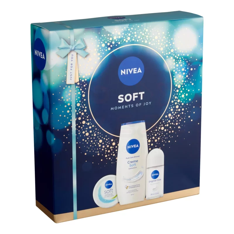 NIVEA Soft ajándékcsomag (tusfürdő&golyós deo&Soft krém) 2025 Kép