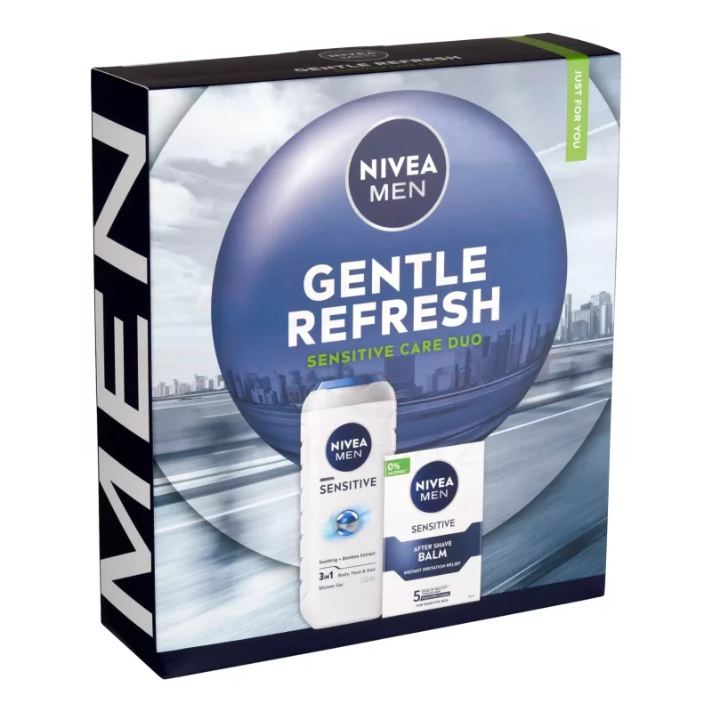 NIVEA MEN Gentle Refresh ajándékcsomag (tusfürdől&after shave balzsam) 2025 Kép