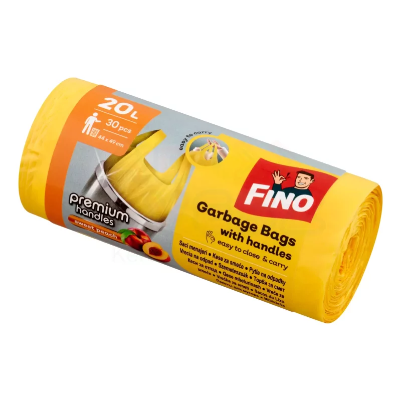 FINO Premium köthető füles szemeteszsák 20 L/ 30 db Barack Kép