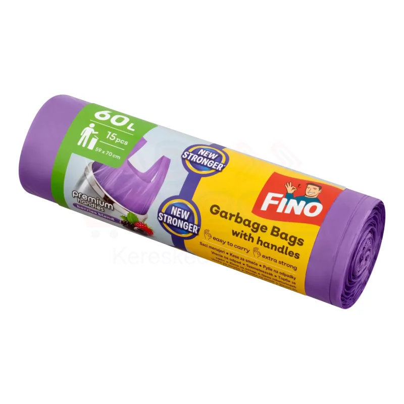 FINO Premium Köthető füles szemeteszsák 60 L/ 15 db Erdei gyümölcs Kép