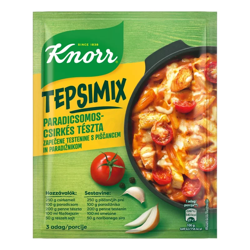 KNORR Tepsimix Paradicsomos-csirkés tészta 48 g Kép