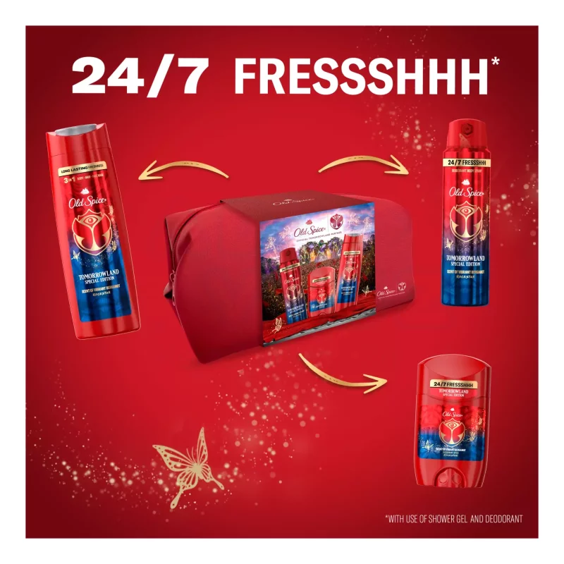 Old Spice TomorrowLand Rockstar ajándékcsomag (deo spray&stift&tusfürdő) 2025 Kép