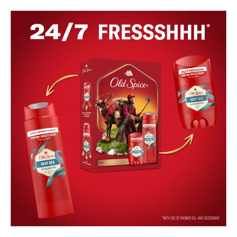 Old Spice Deep Sea ajándékcsomag (deo stick&tusfürdő) 2025 Kép