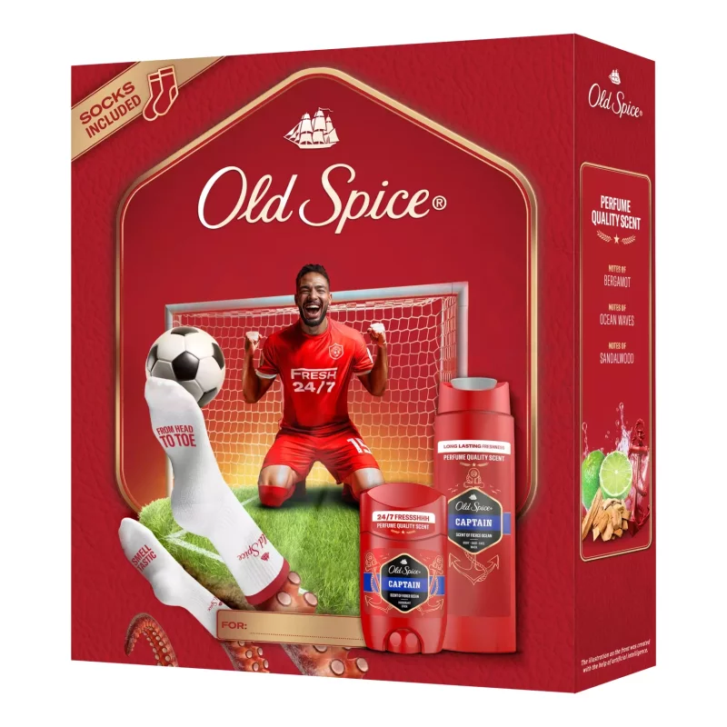 Old Spice Football Captain (deo spray&tusfürdő&zokni) 2025 Kép