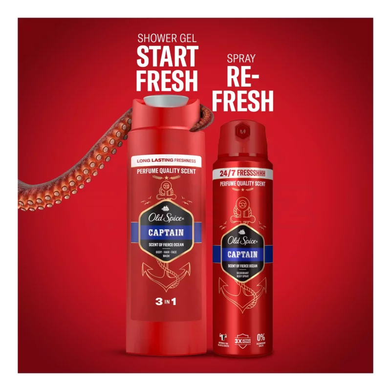 Old Spice Football Captain (deo spray&tusfürdő&zokni) 2025 Kép