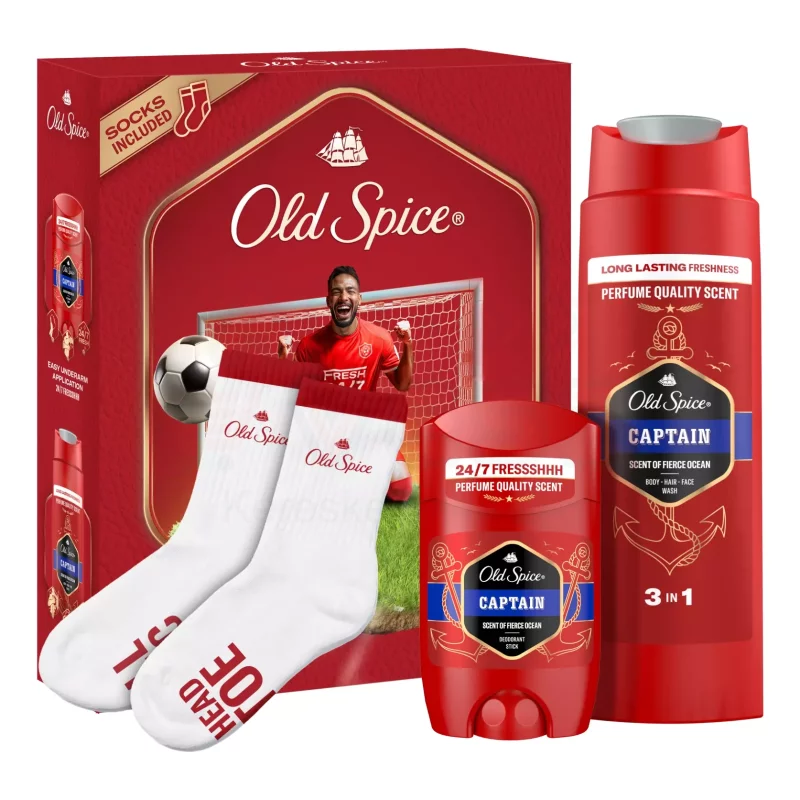 Old Spice Football Captain (deo spray&tusfürdő&zokni) 2025 Kép