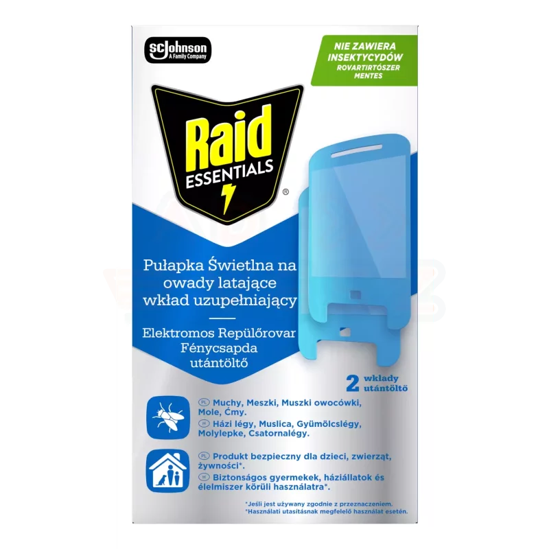 Raid® Essentials Elektromos repülőrovar fénycsapda utántöltő 2 db Kép