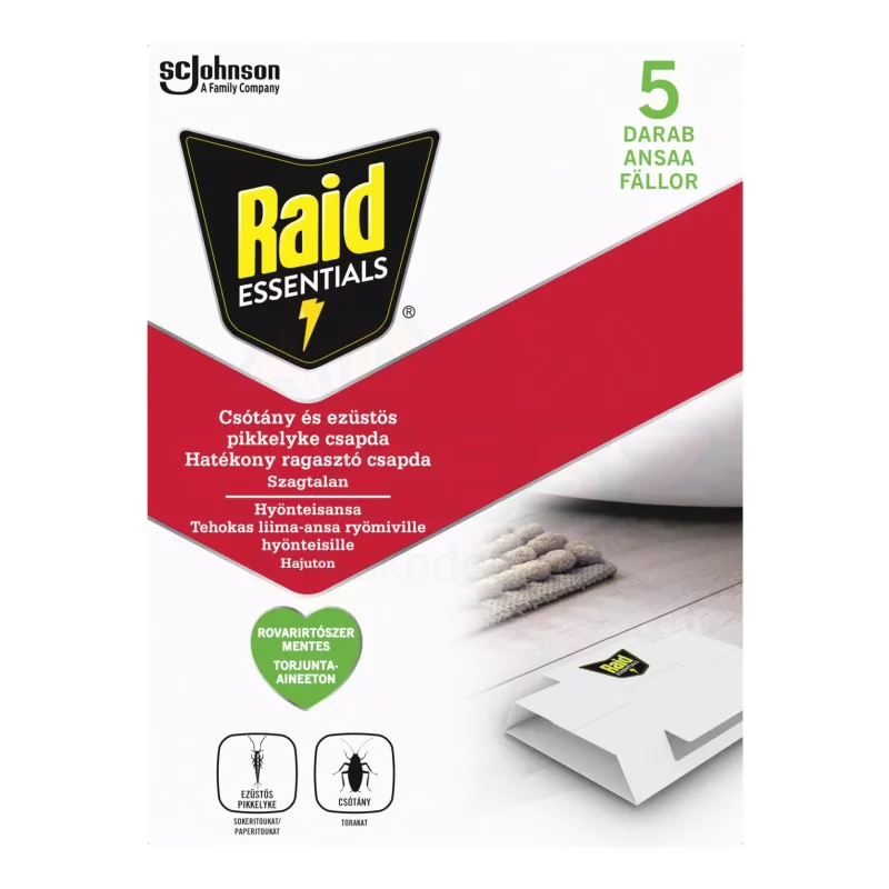 Raid® Essentials Csótány és Ezüstös pikkelyke csapda 5 db Kép