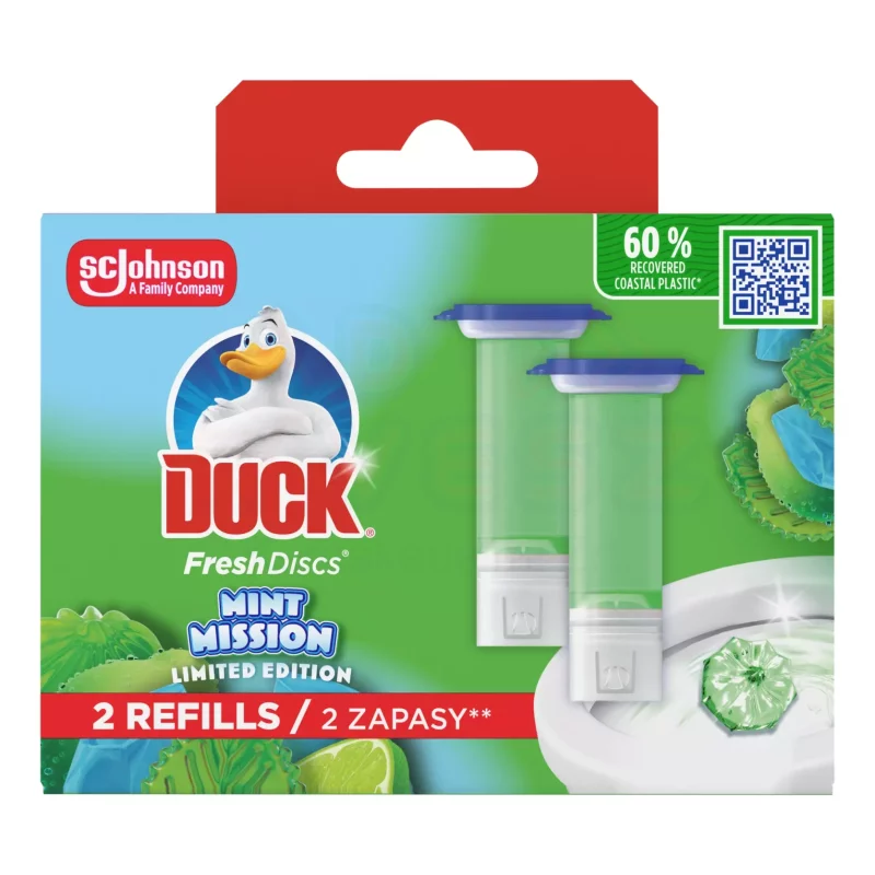 Duck® Fresh Discs zselés WC-öblítő korong utántöltő 2x36 ml Mint Mission Limited Editon Kép