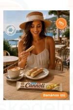 BELISSIMO CANNOLI XXL Ropogós ostyarúd 42 g Banán ízű töltelékkel Kép