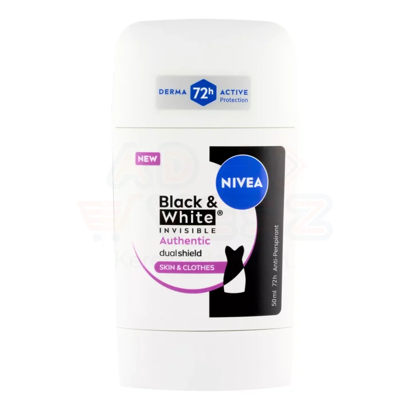 NIVEA deo stift 50 ml Black&White Silky Authentic Kép