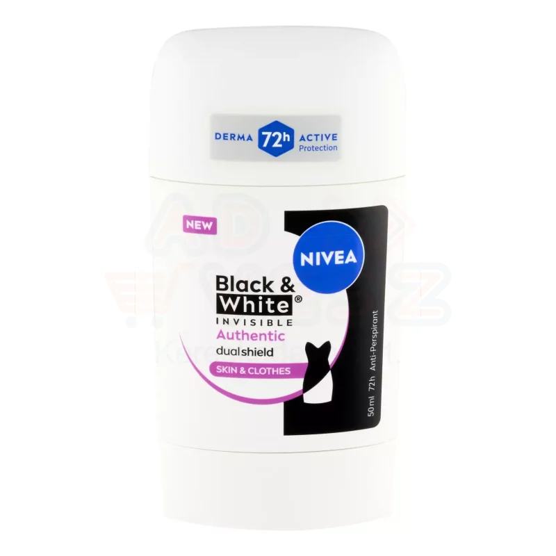 NIVEA deo stift 50 ml Black&White Silky Authentic Kép