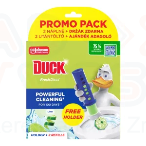 Duck® Fresh Discs zselés WC-öblítő korong utántöltő 2x36 ml Lime Ajándék adagolóval