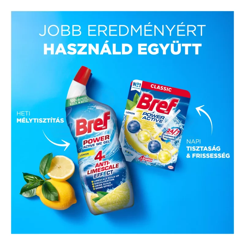 Bref Power Active Gél toalett tisztítószer 750 ml Lemon Kép