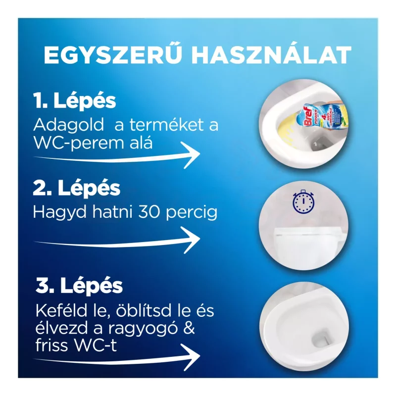 Bref Power Active Gél toalett tisztítószer 750 ml Lemon Kép