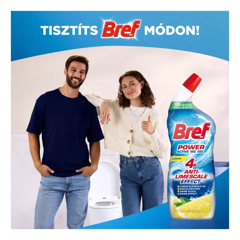 Bref Power Active Gél toalett tisztítószer 750 ml Lemon Kép