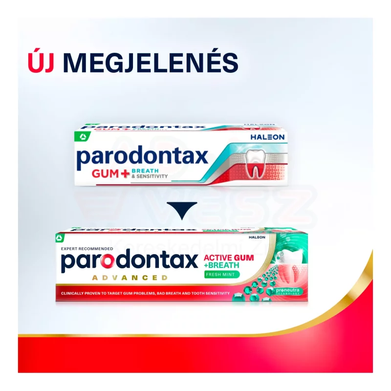 Parodontax Gum&Breath Fresh Mint fluoridos fogkrém 75 ml Kép