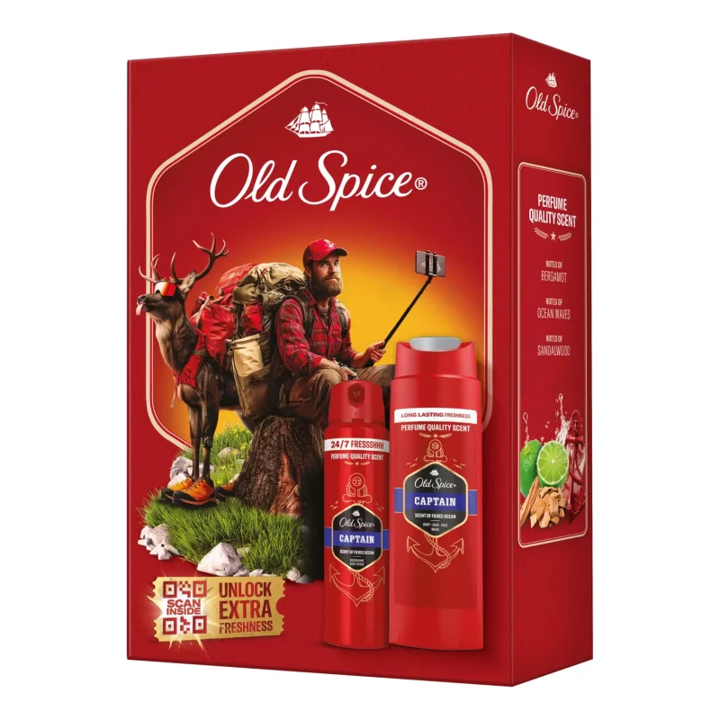 Old Spice Base Outdoor ajándékcsomag (Captain deo spray&tusfürdő) 2026 Kép