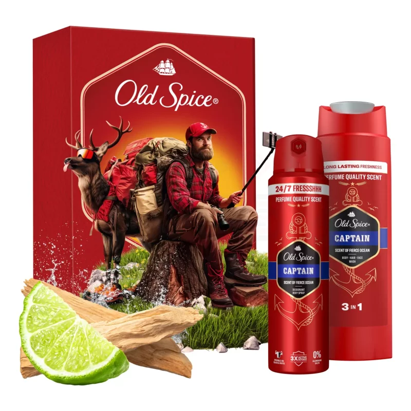 Old Spice Base Outdoor ajándékcsomag (Captain deo spray&tusfürdő) 2026 Kép